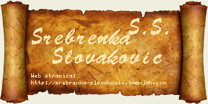 Srebrenka Slovaković vizit kartica